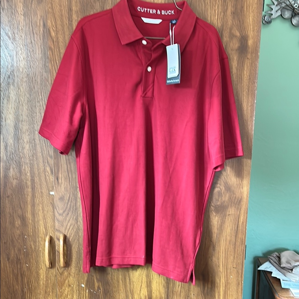 Cutter & Buck Red Polo Shirt Classic Style